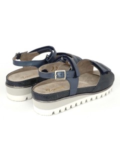 F.lli Tomasi Sandalo Plantare Estraibile Velcro Pelle Bluette