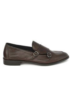 Franco Fedele Mocassino Monk Artigianale 2 Fibbie Nappa Moro