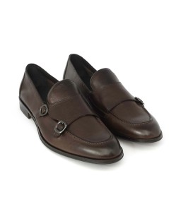 Franco Fedele Mocassino Monk Artigianale 2 Fibbie Nappa Moro