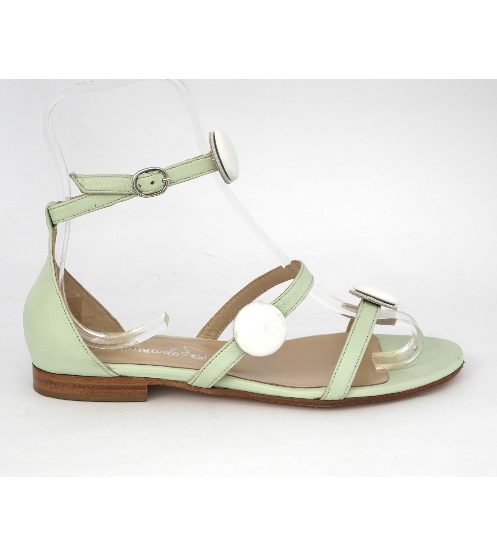 Emanuela Passeri Sandalo Basso Chiuso Fascette Smeraldo