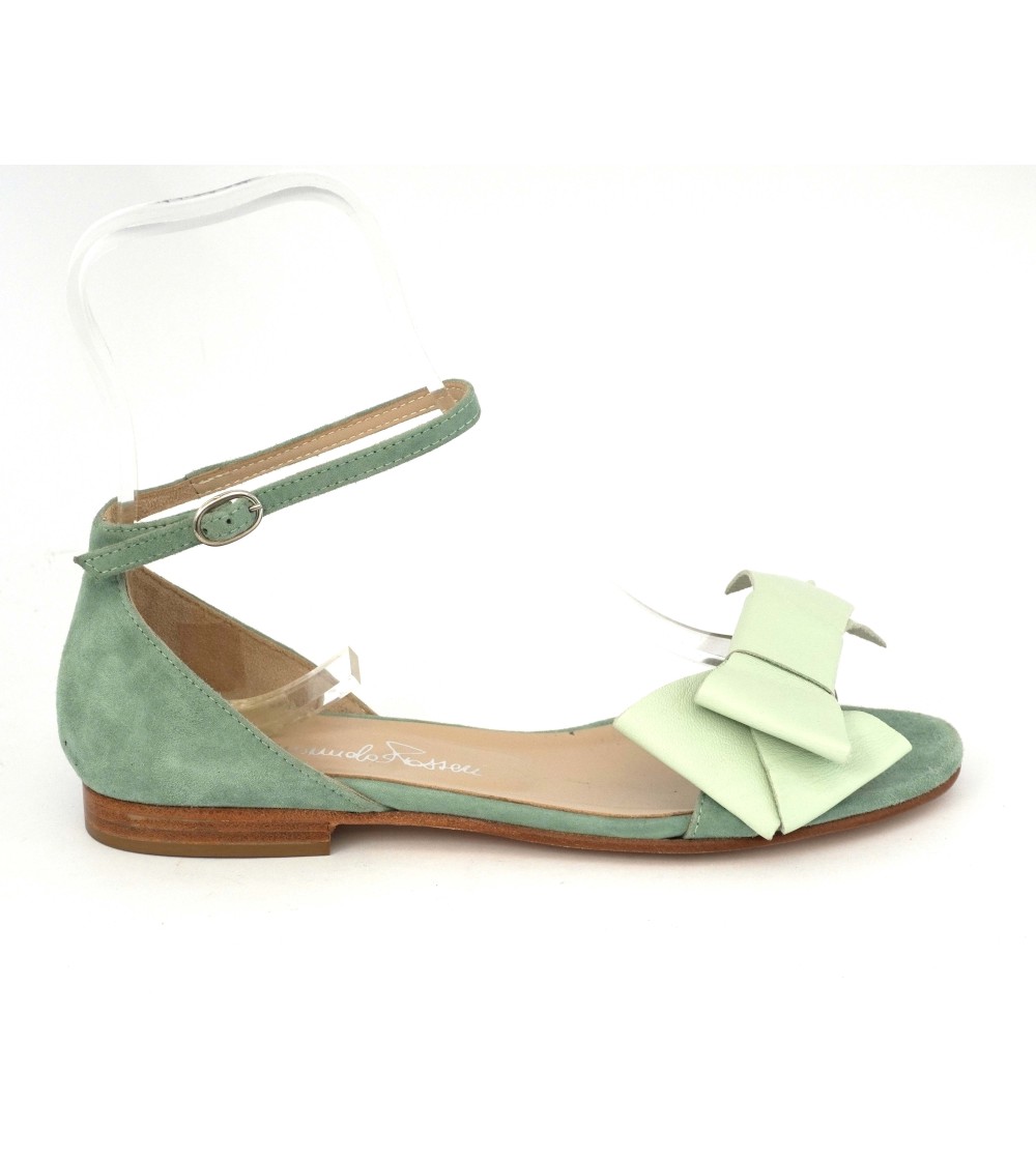 Emanuela Passeri Sandalo Basso Chiuso Fiocco Verde