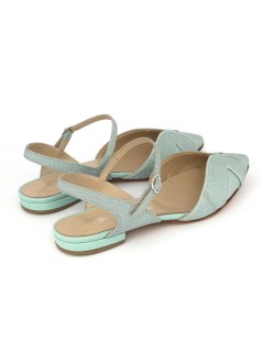 Emanuela Passeri Slingback Tacco Basso Tessuto Glitter Tiffany