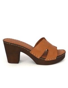 Cinzia Soft Ciabatta Zeppa Tacco Legno Monofascia Miele