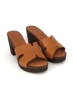 Cinzia Soft Ciabatta Zeppa Tacco Legno Monofascia Miele