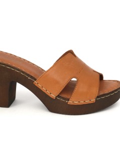 Cinzia Soft Ciabatta Zeppa Tacco Legno Monofascia Miele