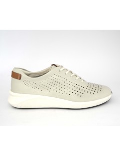Clarks Sneakers Donna Pelle Traforata Plantare Cloud Bianco