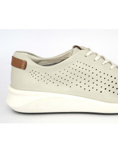 Clarks Sneakers Donna Pelle Traforata Plantare Cloud Bianco