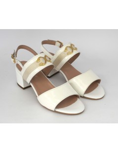 Daniela Rossi Sandalo Classic Tacco Medio Vernice Bianco
