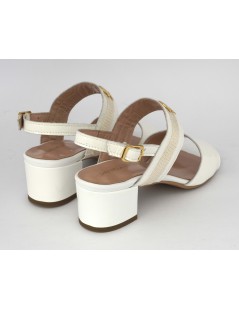 Daniela Rossi Sandalo Classic Tacco Medio Vernice Bianco