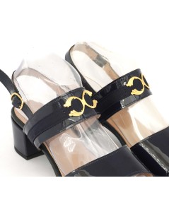 Daniela Rossi Sandalo Classic Tacco Medio Vernice Blu Notte