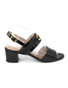 Daniela Rossi Sandalo Classic Tacco Medio Vernice Nero