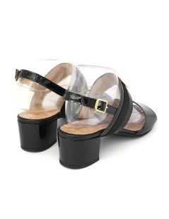 Daniela Rossi Sandalo Classic Tacco Medio Vernice Nero