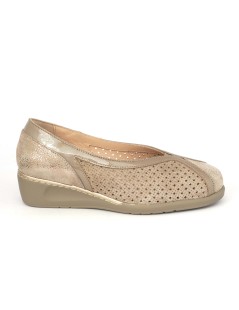 Confort Decollette Classic Zeppa Camoscio Traforato Champagne