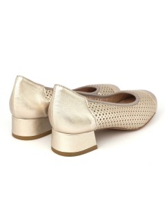 Confort Decollette Classic Traforata Pelle Laminata Champagne
