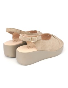 Confort Sandalo Classico Zeppa Camoscio Brill Champagne