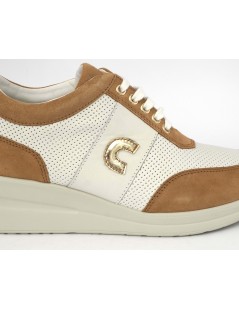 Cinzia Soft Sneakers Agile Traforata camoscio Bianco Biscotto