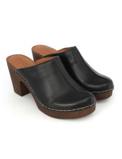 Cinzia Soft Sabot Olandese Zeppatacco Pelle Nero