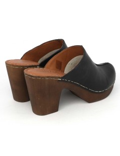 Cinzia Soft Sabot Olandese Zeppatacco Pelle Nero