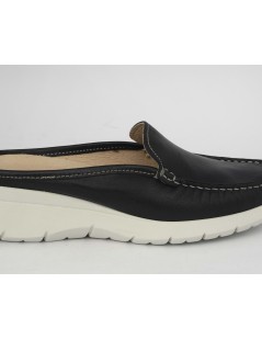 Cinzia Soft Sabot Zeppa Media Comfort Pelle  Blu