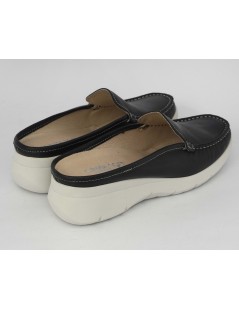 Cinzia Soft Sabot Zeppa Media Comfort Pelle  Blu