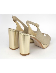 Cinzia Soft Sandalo Cerimonia Alto Plateau Glitter Oro