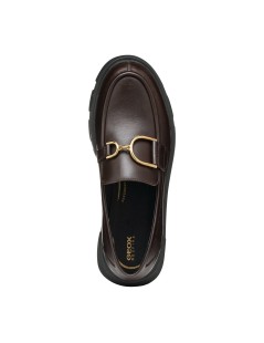 Geox Mocassino Vilde Fondo Carro Accessorio Metal Pelle Caffè