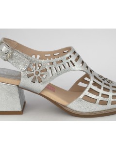 Callaghan Kibow Sandalo Tacco Medio Laserato Argento