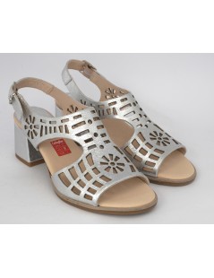 Callaghan Kibow Sandalo Tacco Medio Laserato Argento