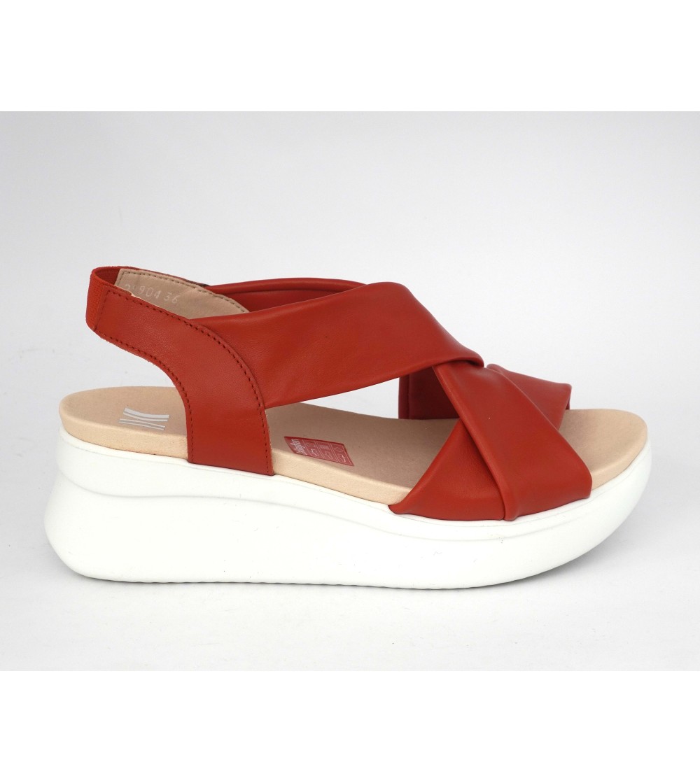 Callaghan Zeppa Fasce Incrociate Larghe Nappa Rosso