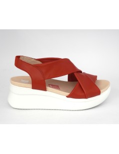 Callaghan Zeppa Fasce Incrociate Larghe Nappa Rosso