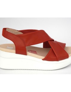 Callaghan Zeppa Fasce Incrociate Larghe Nappa Rosso