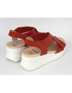 Callaghan Zeppa Fasce Incrociate Larghe Nappa Rosso