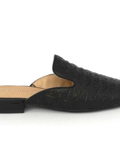 Carmela Sabot Tacco Basso Pelle Stampata Nero