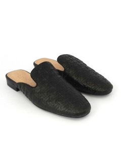 Carmela Sabot Tacco Basso Pelle Stampata Nero