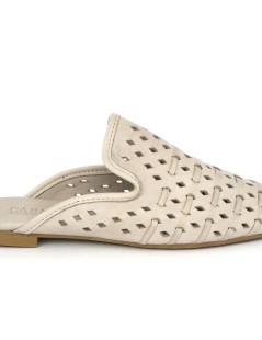 Carmela Sabot Tacco Basso Pelle Traforata Ghiaccio