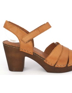 Cinzia Soft Sandalo Zeppa Tacco Legno Braccialetto Miele