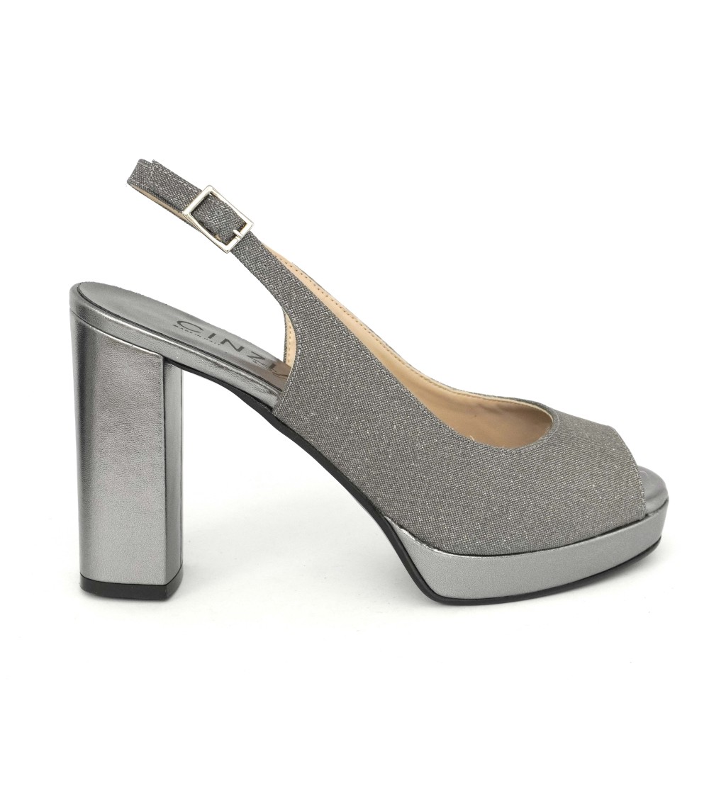 Cinzia Soft Sandalo Cerimonia Alto Plateau Glitter Canna di Fucil