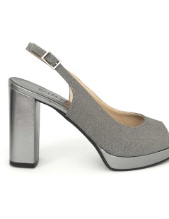 Cinzia Soft Sandalo Cerimonia Alto Plateau Glitter Canna di Fucil