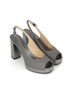 Cinzia Soft Sandalo Cerimonia Alto Plateau Glitter Canna di Fucil