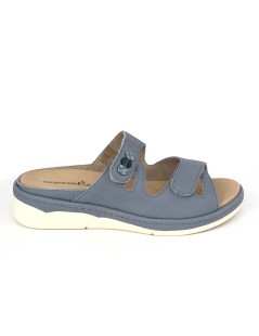 F.lli Tomasi Ciabatta Estraibile 2 Velcro Bottoni Nabuk Azzurro