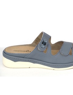 F.lli Tomasi Ciabatta Estraibile 2 Velcro Bottoni Nabuk Azzurro