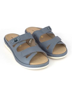 F.lli Tomasi Ciabatta Estraibile 2 Velcro Bottoni Nabuk Azzurro