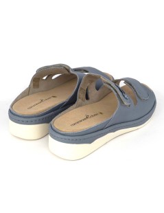 F.lli Tomasi Ciabatta Estraibile 2 Velcro Bottoni Nabuk Azzurro