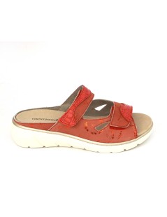 F.lli Tomasi Ciabatta Estraibile 2 Velcro Nabuk Vernice Rosso