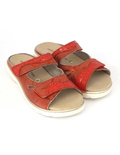 F.lli Tomasi Ciabatta Estraibile 2 Velcro Nabuk Vernice Rosso