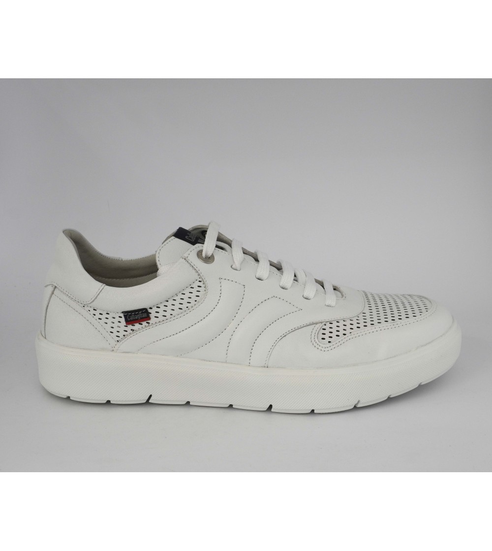 Callaghan Sneakers Uomo Cassetta Pelle Traforata Bianco