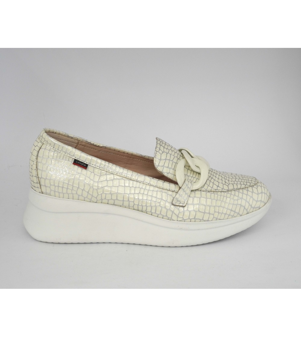 Callaghan Mocassino Zeppa Slipon Catena Bianco