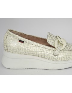 Callaghan Mocassino Zeppa Slipon Catena Bianco