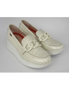 Callaghan Mocassino Zeppa Slipon Catena Bianco