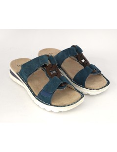 Ara Shoes Ciabatta Doppio T Velcro Plantare Camoscio Smeraldo